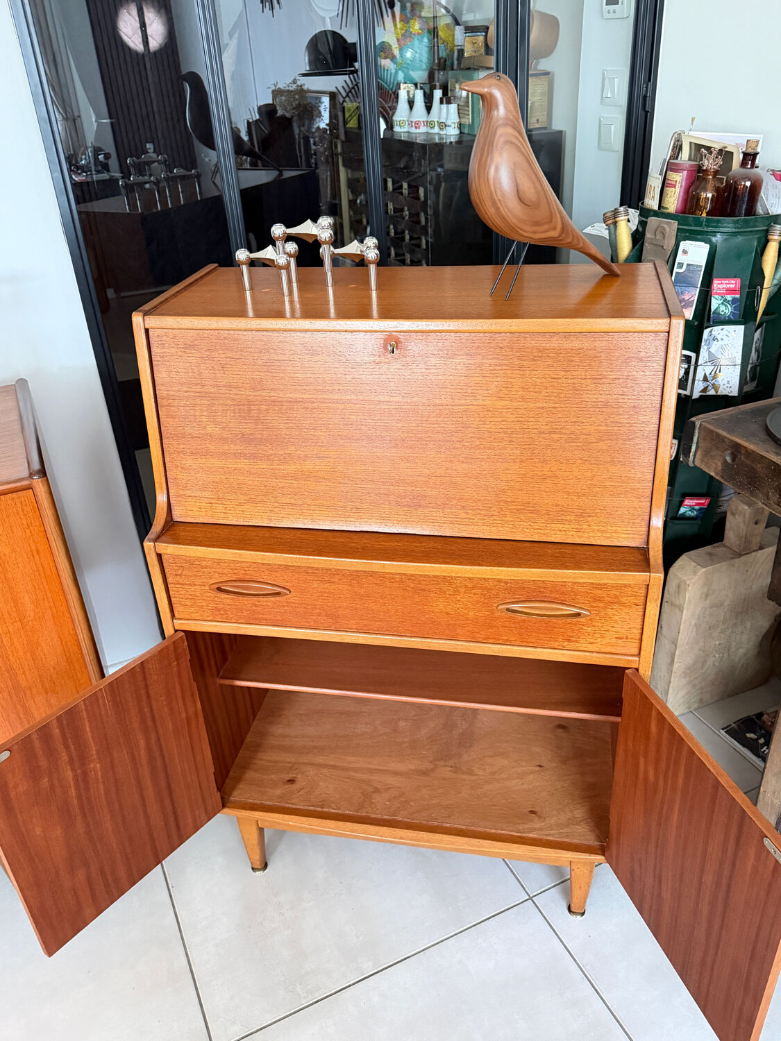 Vintage Jentique teak secretary desk