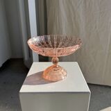 Pink glass coupe footed H20 D 15.5