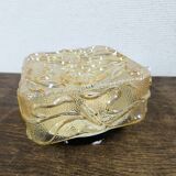 Amber glass wall lamp vintage flowers