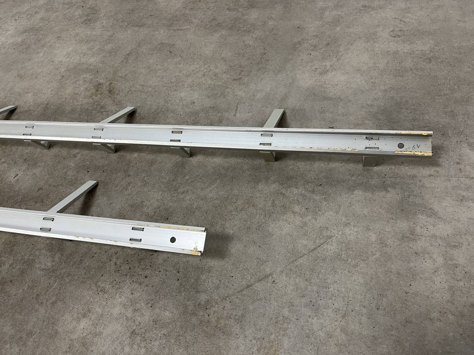 70s design aluminum wall coat rack, 21 hooks