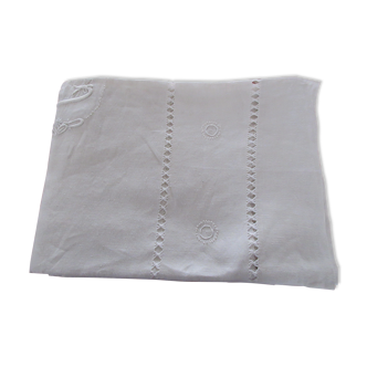 antique hand embroidered linen linen monogram GP