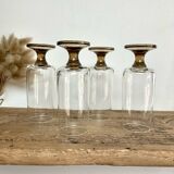 4 flutes with smoked glass feet