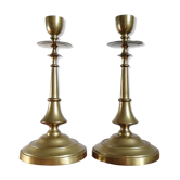 Pair of brass candle holders