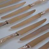 12 couteaux de table métal argenté 25,5 cm