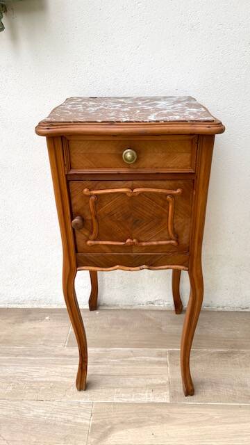 Nightstand Antique Wood and MARBLE