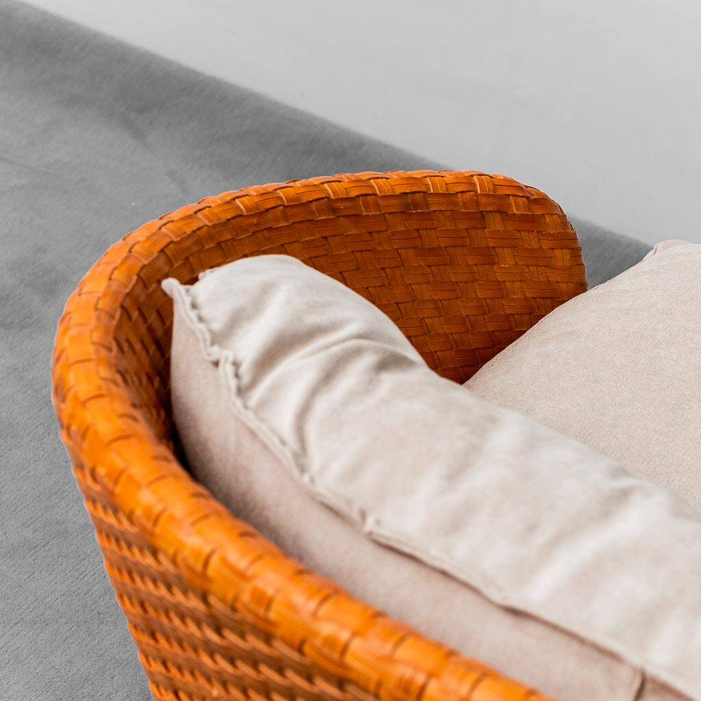 Divano 2 posti intrecciato di tito angoli anni ’90 vintage modernariato