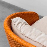 Divano 2 posti intrecciato di tito angoli anni ’90 vintage modernariato