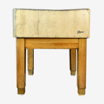 Billot de boucher de marque Bava en bois debout et orme.