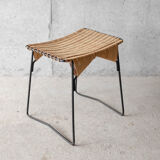 Stool metal and rattan years 60