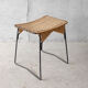 Tabouret métal et rotin années 60