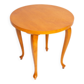 Mid-century round coffee table, light wood, Poland, 1960s