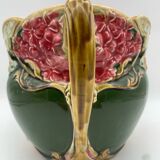 Cache pot art nouveau en barbotine, Onnaing, France 1900