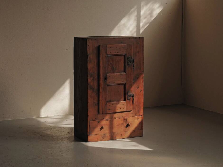 Mountain furniture in pine and larch, Folk art, Savoie, 19th century