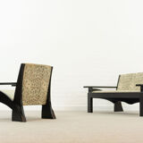 Cassina Hill House Set, Sofa and easy chair by Charles Rennie Mackintosh