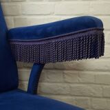 Fauteuil velours bleu