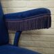 Blue velvet armchair