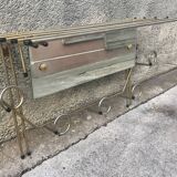 Galvano brass swivel mirror coat rack 1963