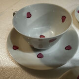 Breakfast Service D. Porthault Limoges Pink Hearts 10 Pcs