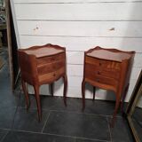 Pair of Louis XV style bedside tables in cherry wood.