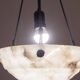 Lustre Art Déco en albâtre blanc, années 1950