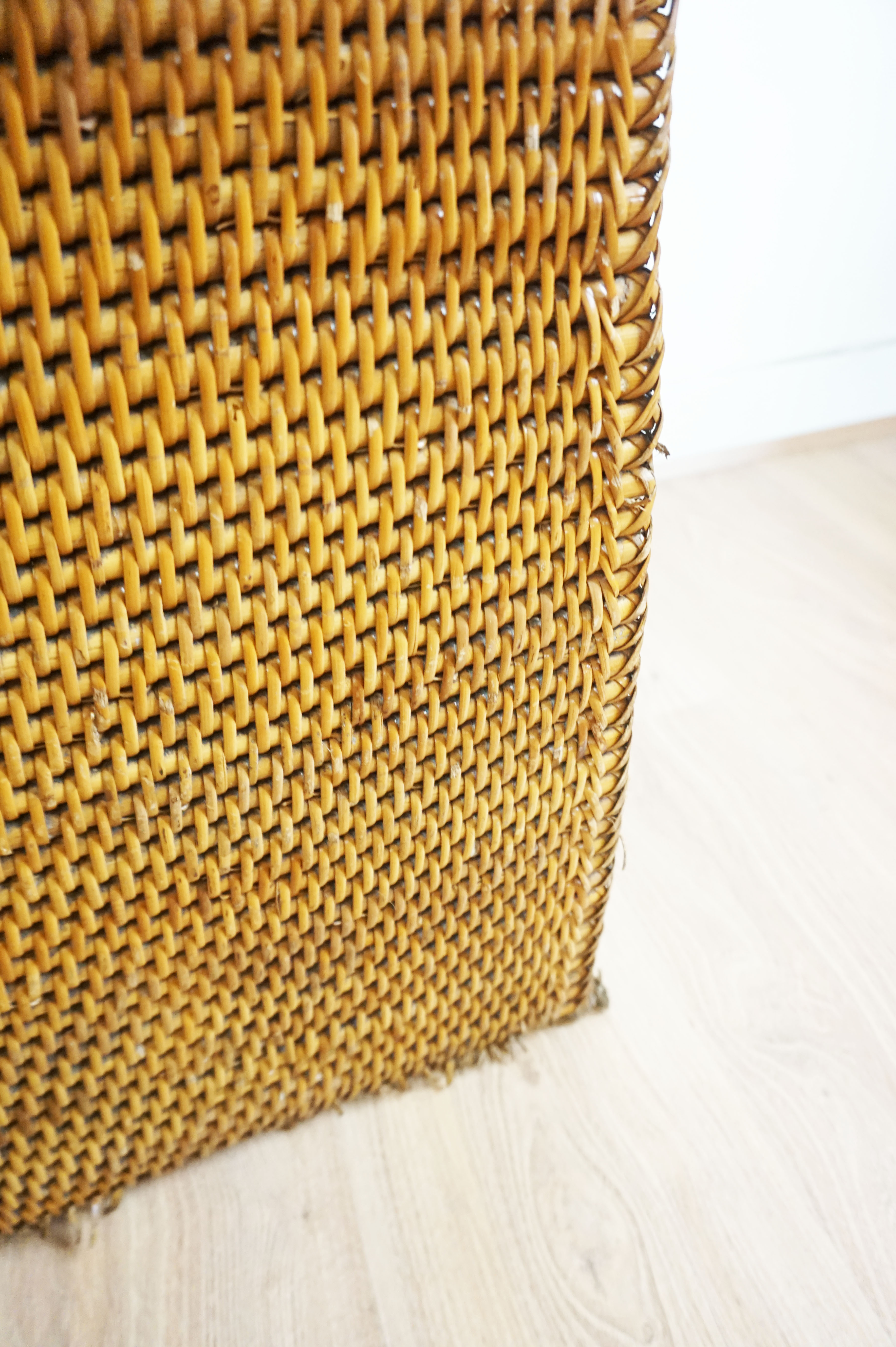 Vintage rattan and wicker storage box