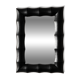 Rectangular mirror in patinated black wood resembling bamboo – 68 × 100 cm