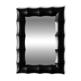 Miroir rectangulaire en bois patiné noir façon bambou – 68 × 100 cm