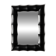 Rectangular mirror in patinated black wood resembling bamboo – 68 × 100 cm