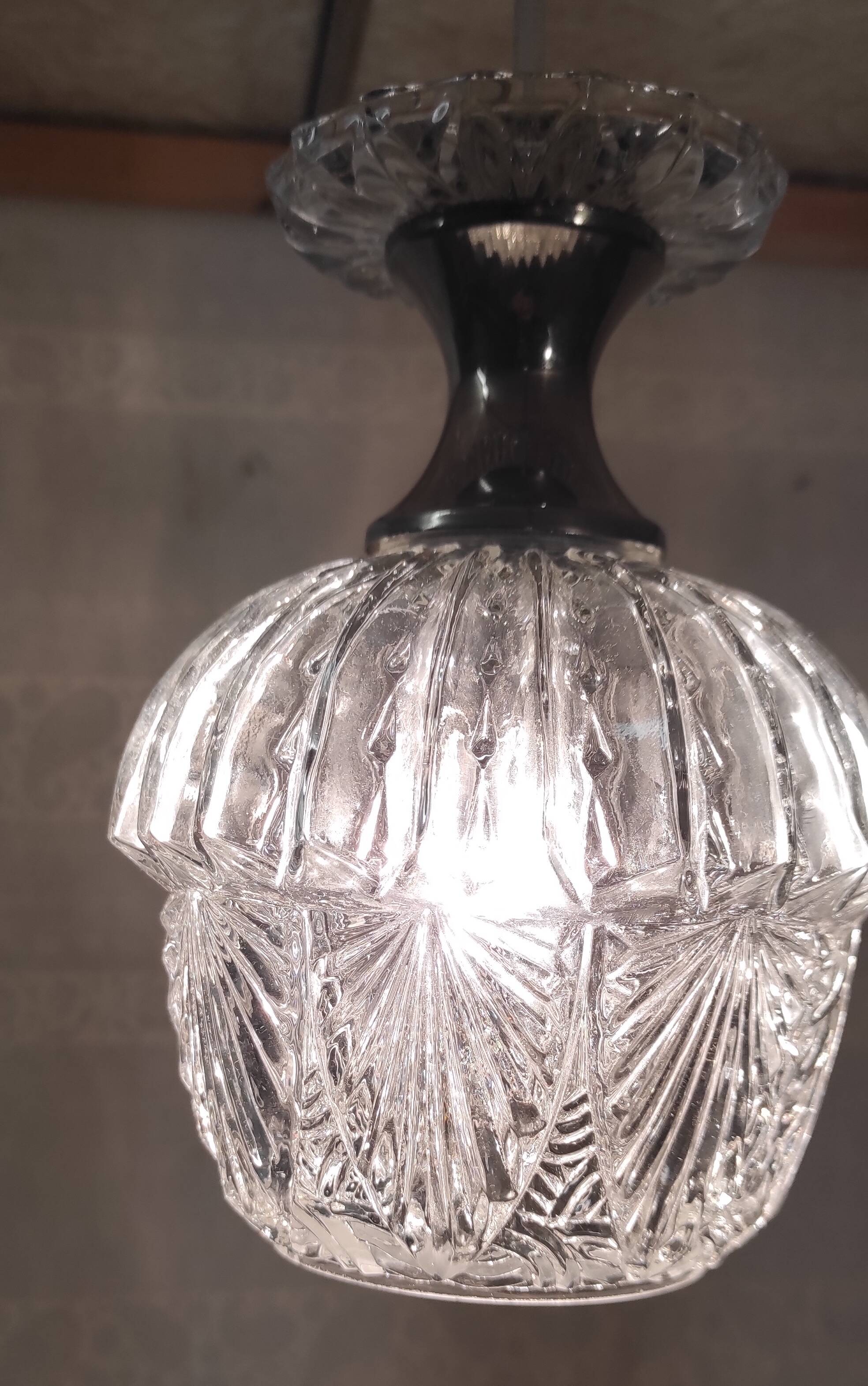 Glass and chrome metal suspension - mid 20th century