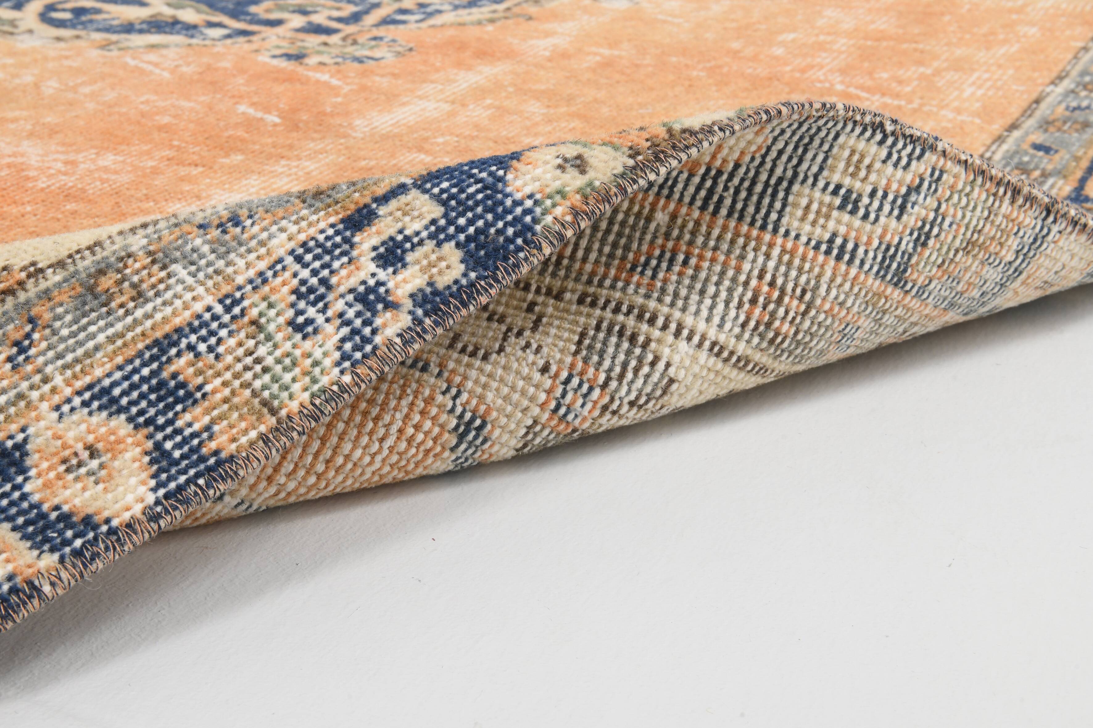 5x9 Navy Blue & Peach Oriental Persian Rug, 168x284Cm