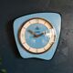 Vintage formica clock silent wall clock "DAM Electric Blue"