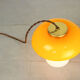 Mid-century yellow glass & brass mushroom table lamp