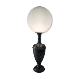 Atypical metal lamp medieval globe opaline style