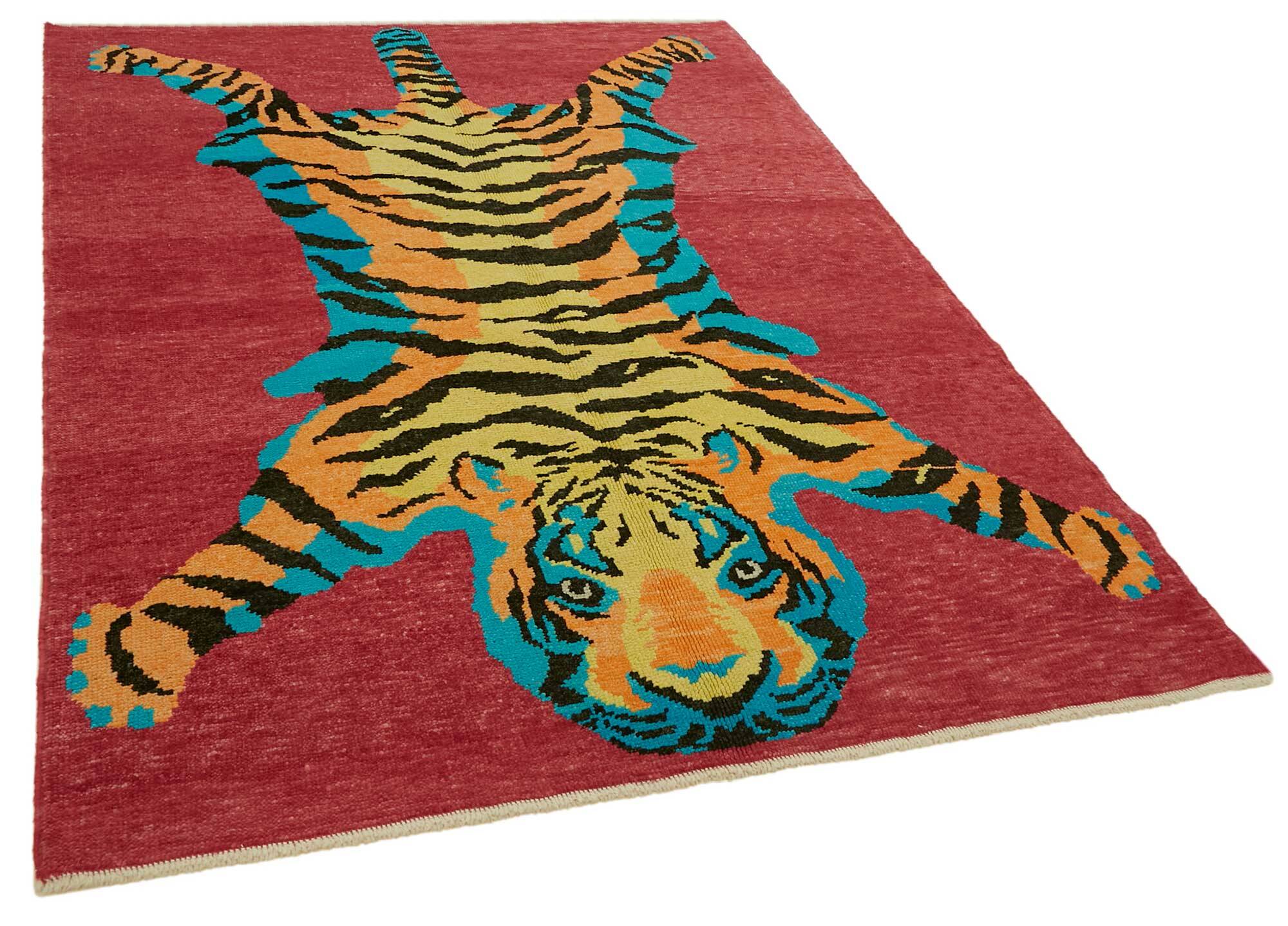 Tapis tigre turc en laine noué à la main 167 cm x 223 cm