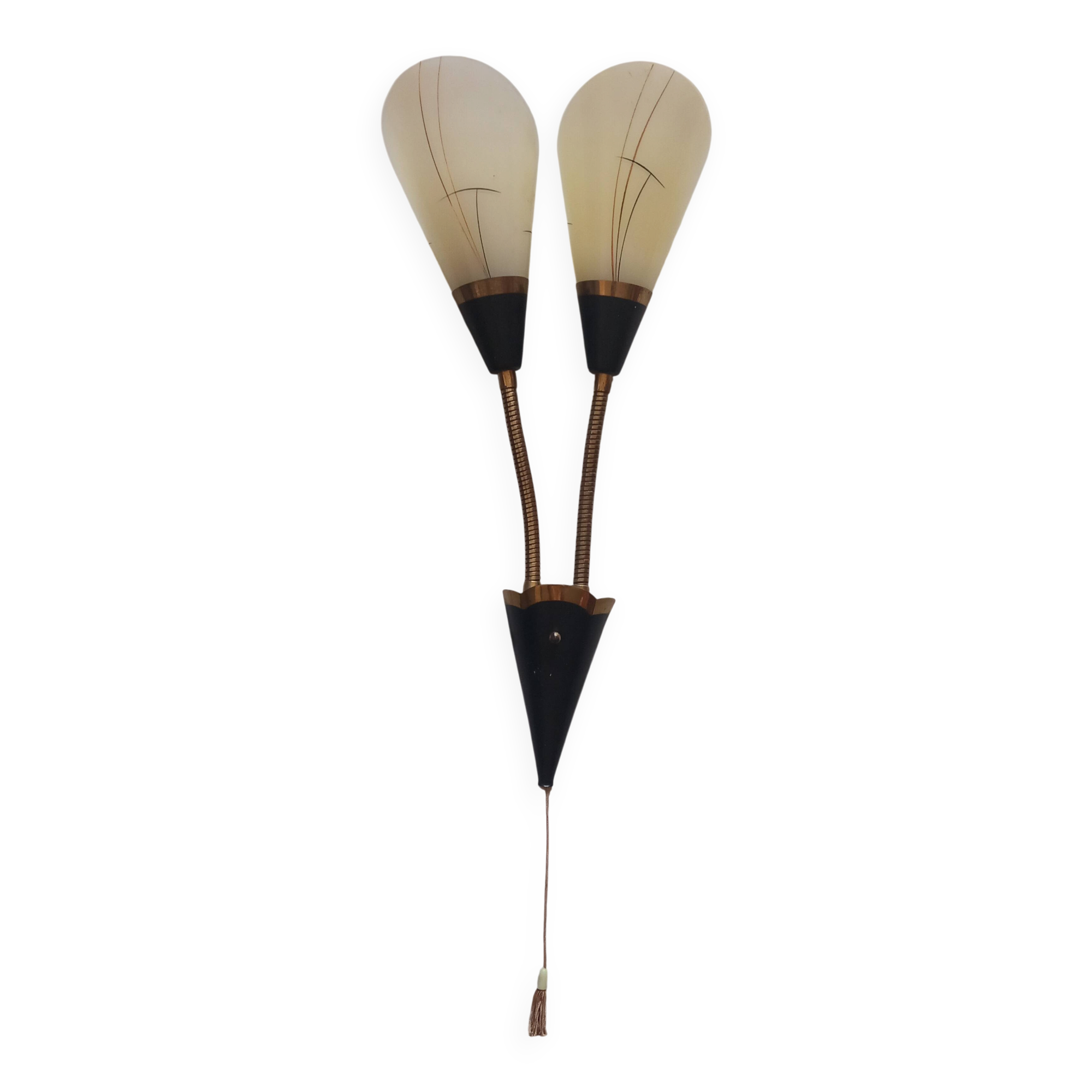 Applique murale en verre mid century