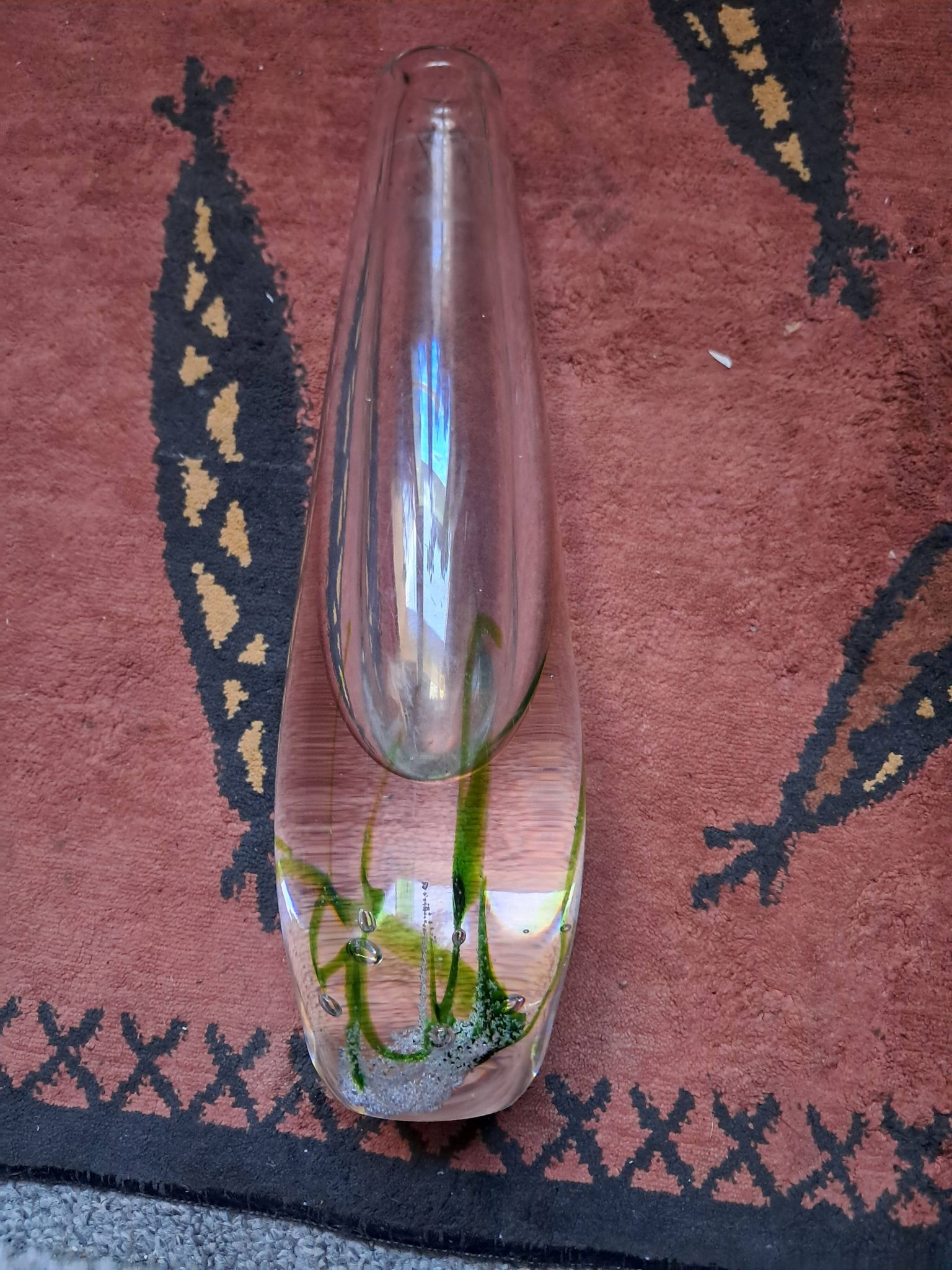 Vase vintage suédois en verre très original