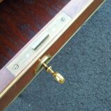 Old style flat desk louis xvi leather tray with 2 pulls