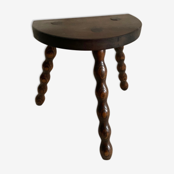 Tripod stool in turned wood