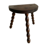 Tripod stool in turned wood