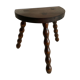 Tripod stool in turned wood