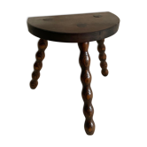 Tripod stool in turned wood