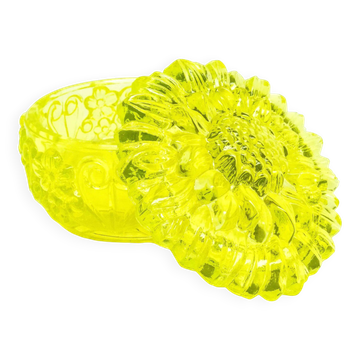 Art Deco bonbonniere, pressed uranium glass, Czechoslovakia, 1950s