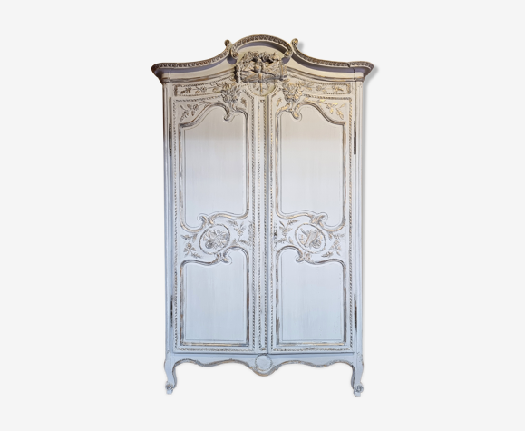 Armoire de mariage de fécamp - haute normandie - époque transition - chêne patiné - 18ème