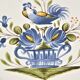Plate decorated with a rooster earthenware from Lunéville