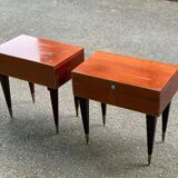 Pair of Scandinavian rosewood bedside tables