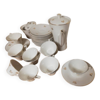 Vintage white and gold porcelain coffee set