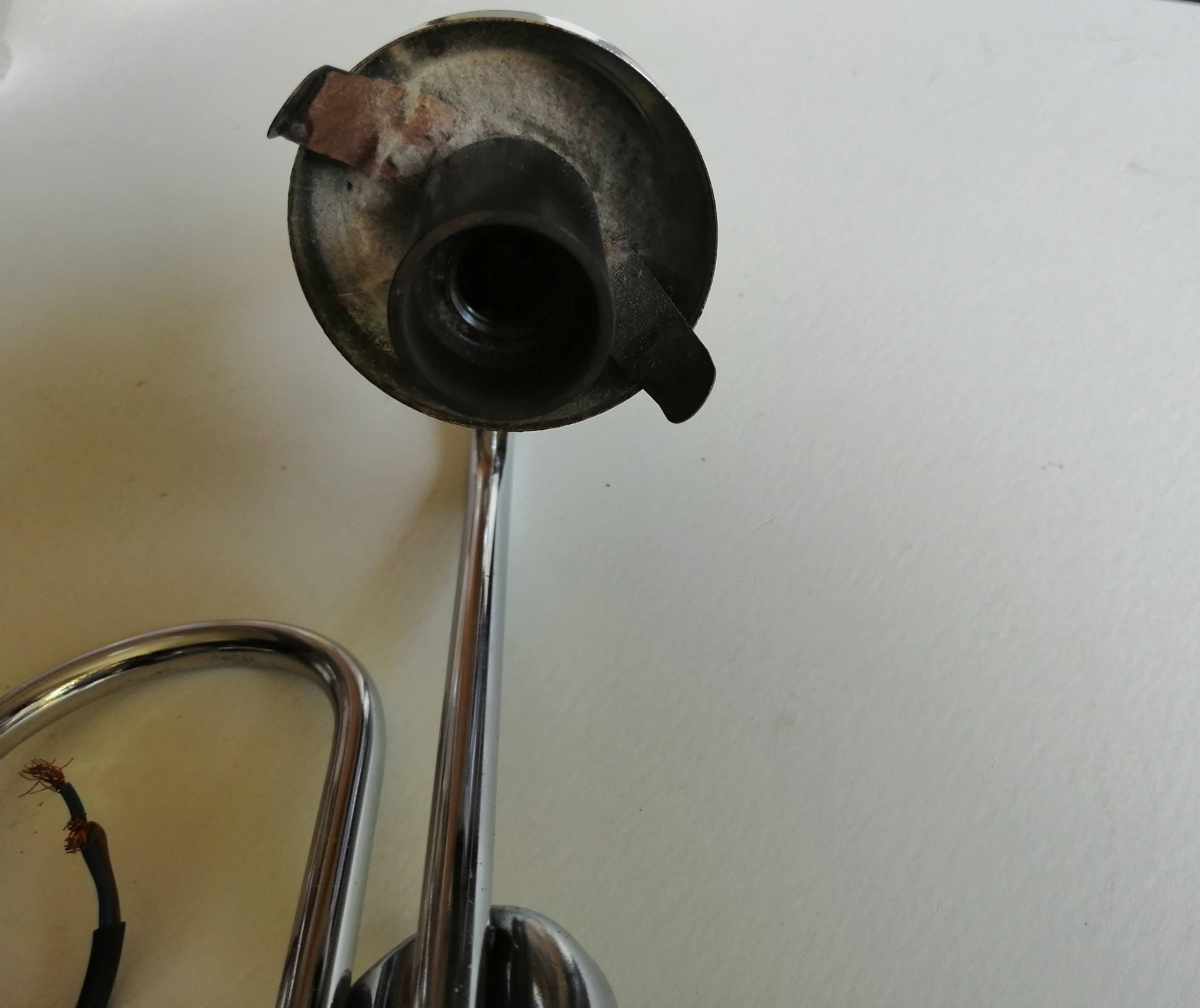 Double chrome and opaline 70 's slim design wall light