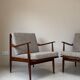 Two Vintage Danish Teak Wooden Armchairs