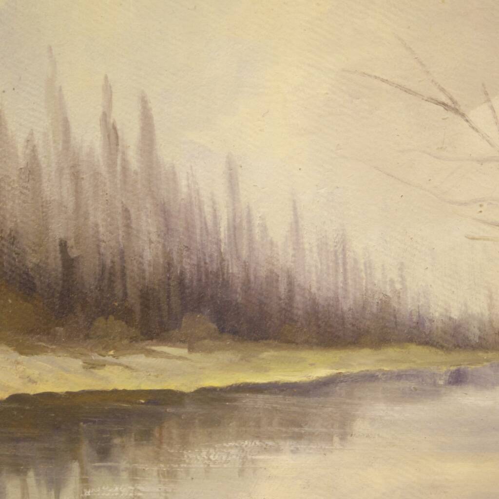 Signed Italian Landscape Painting From 20th Century