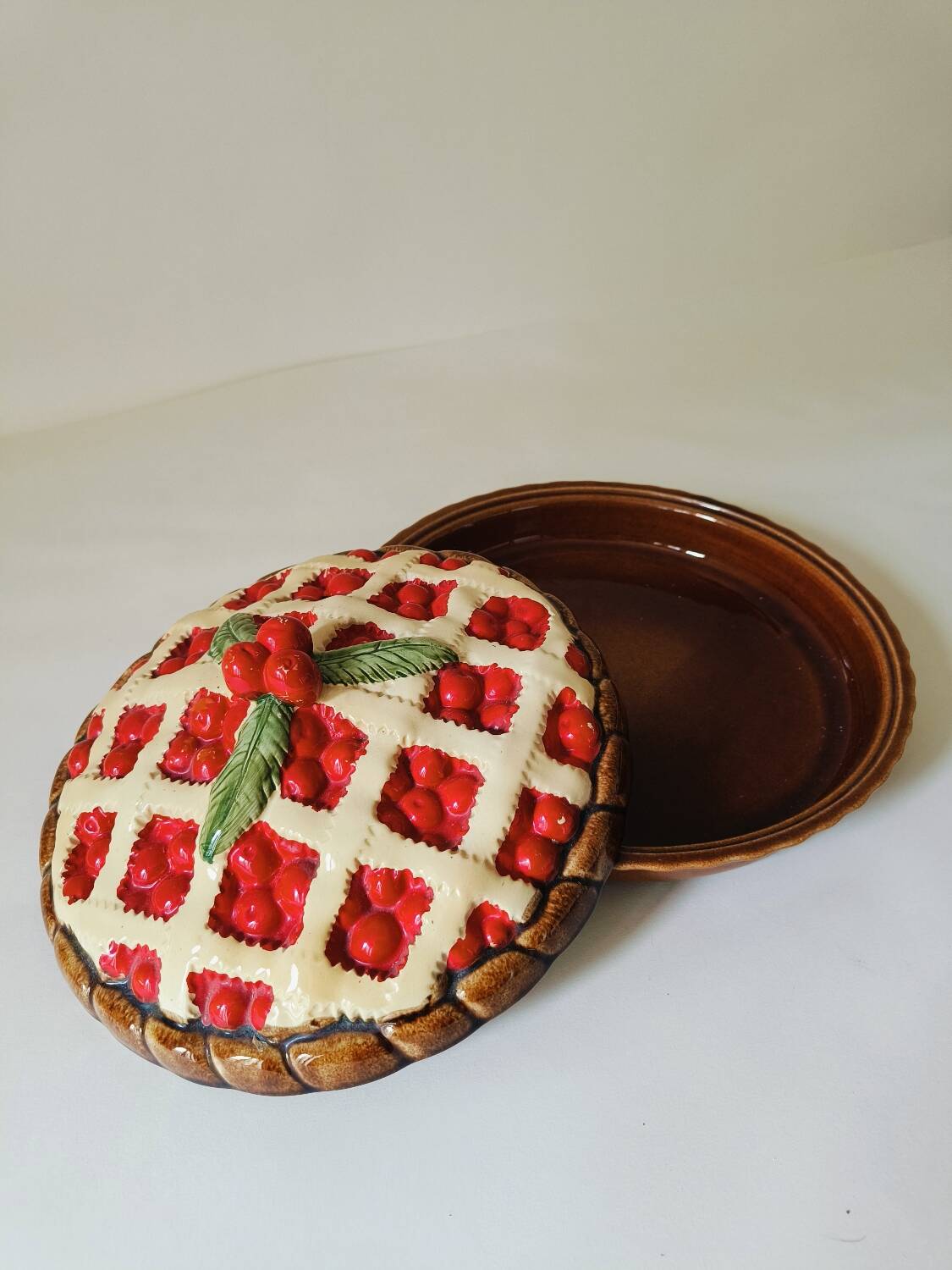 Cherry Pie Barbotine Tart Dish